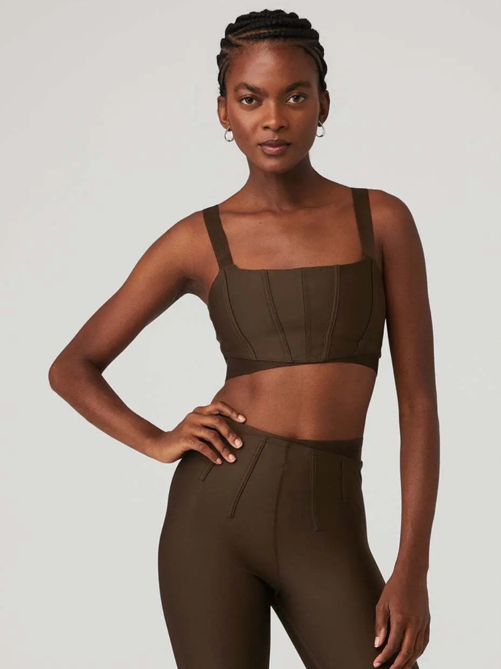Alo Yoga Airlift Corset Bra In Espresso Size Xs